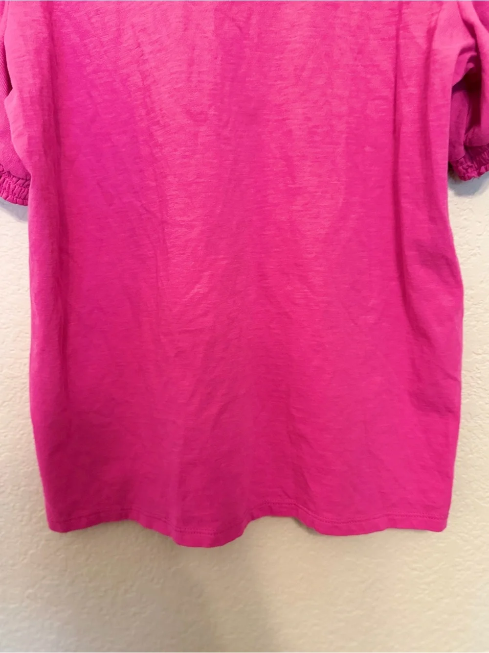 J. Crew Women's Pink Puff Short Sleeve Henley Top Size Medium